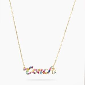 Coach Rainbow Signature Script Necklace NWOT